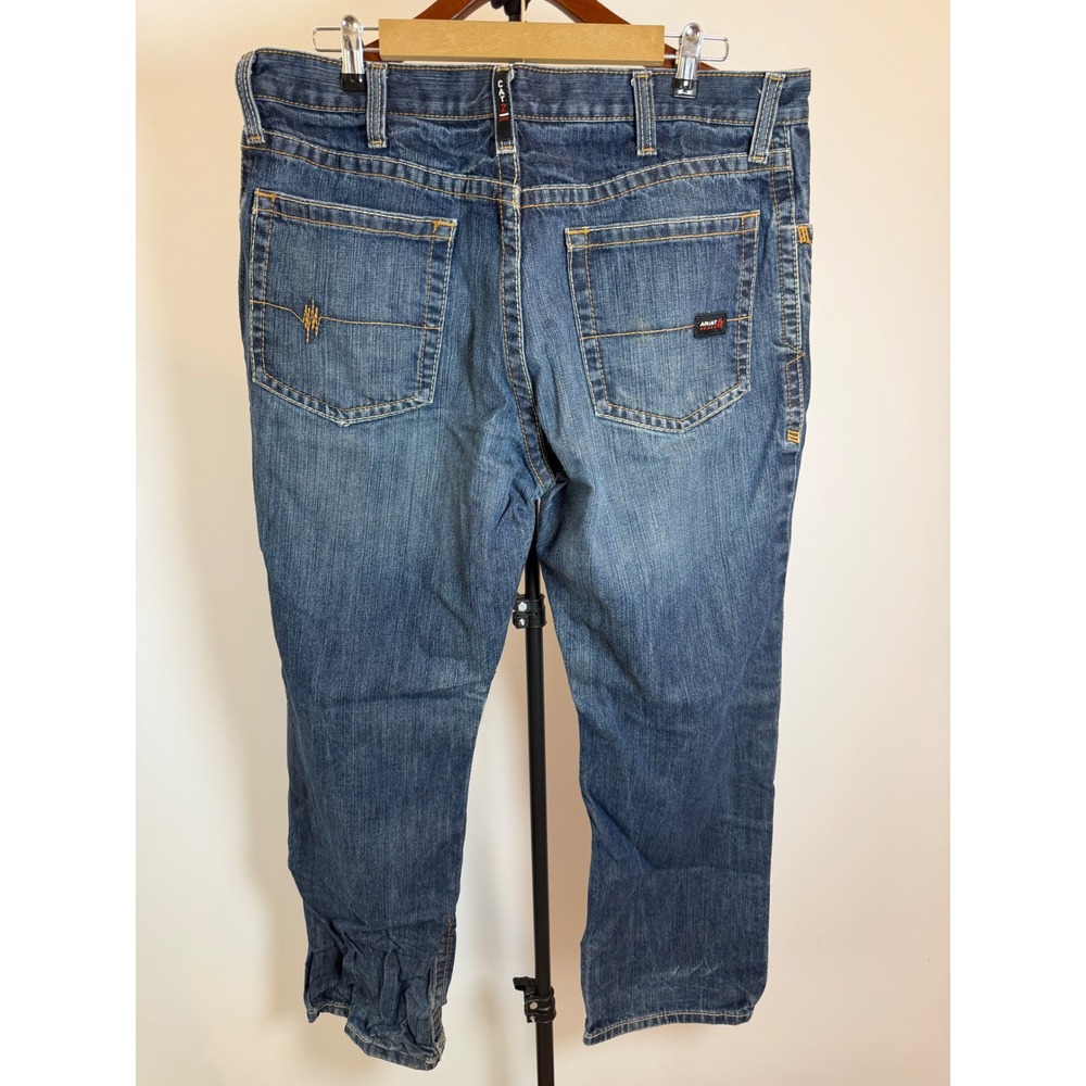 Ariat FR M4 Low Rise Boot Cut Jeans Mens 38x32 Flame Resistant Denim Blue 0449